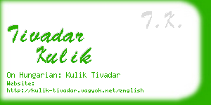 tivadar kulik business card